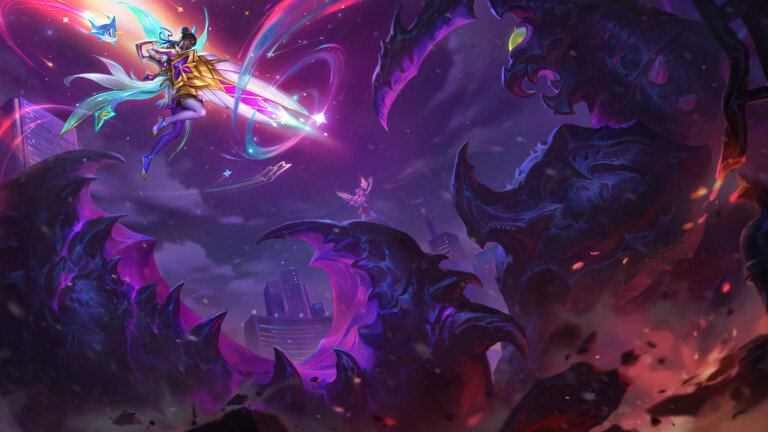 Get this stunning 4K wallpaper of the Star Guardian Senna skin from Legends of Runeterra.