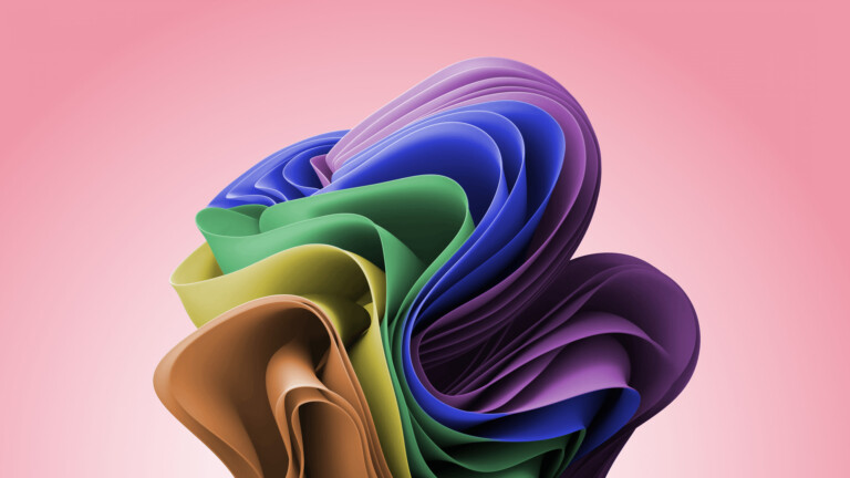A mesmerizing 4K wallpaper showcasing a single colorful bloom, evoking the dynamic essence of Windows 11. This vibrant and abstract digital wallpaper adds a modern touch to your desktop setup.