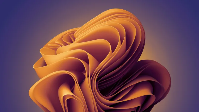 A vibrant and visually stunning abstract gradient wallpaper in shades of orange, featuring an eye-catching bloom. This 4K wallpaper showcases a captivating digital art creation, perfect for enhancing your Windows 11 desktop background.