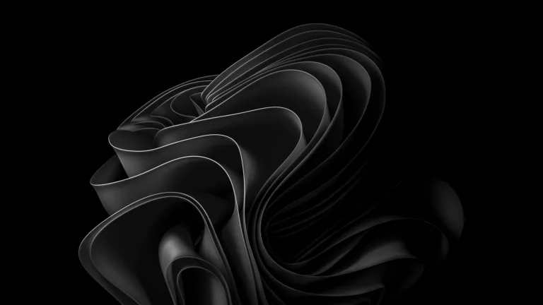 A stunning 4k wallpaper featuring a black abstract bloom design, perfect for Windows 11 customization and desktop backgrounds.