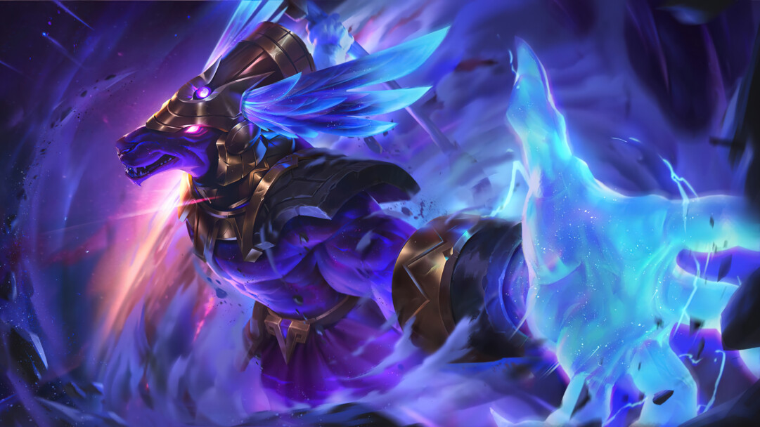 A stunning 4K desktop wallpaper featuring the Worldbreaker Nasus skin from Legends of Runeterra.