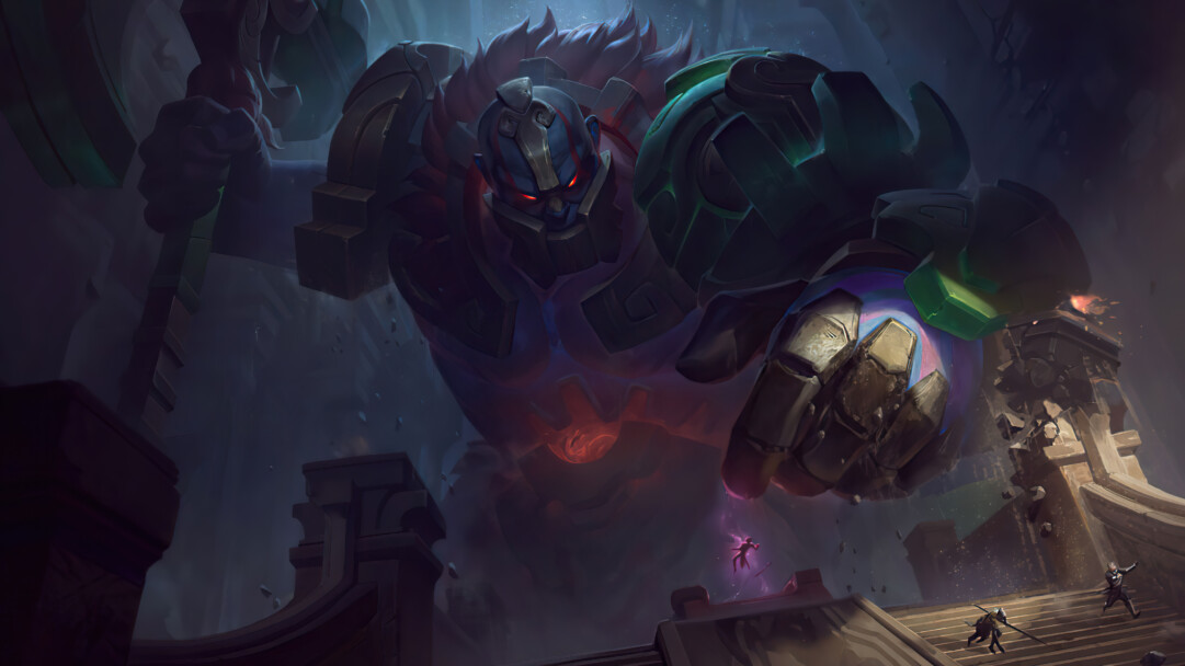 A stunning 4K desktop wallpaper featuring the Worldbreaker Sion skin from League of Legends.