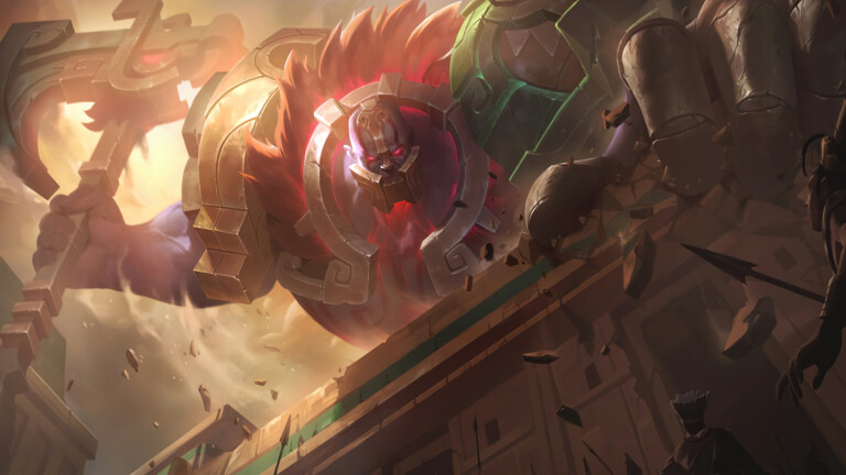 A stunning 4K desktop wallpaper featuring the Worldbreaker Sion skin from Legends of Runeterra.