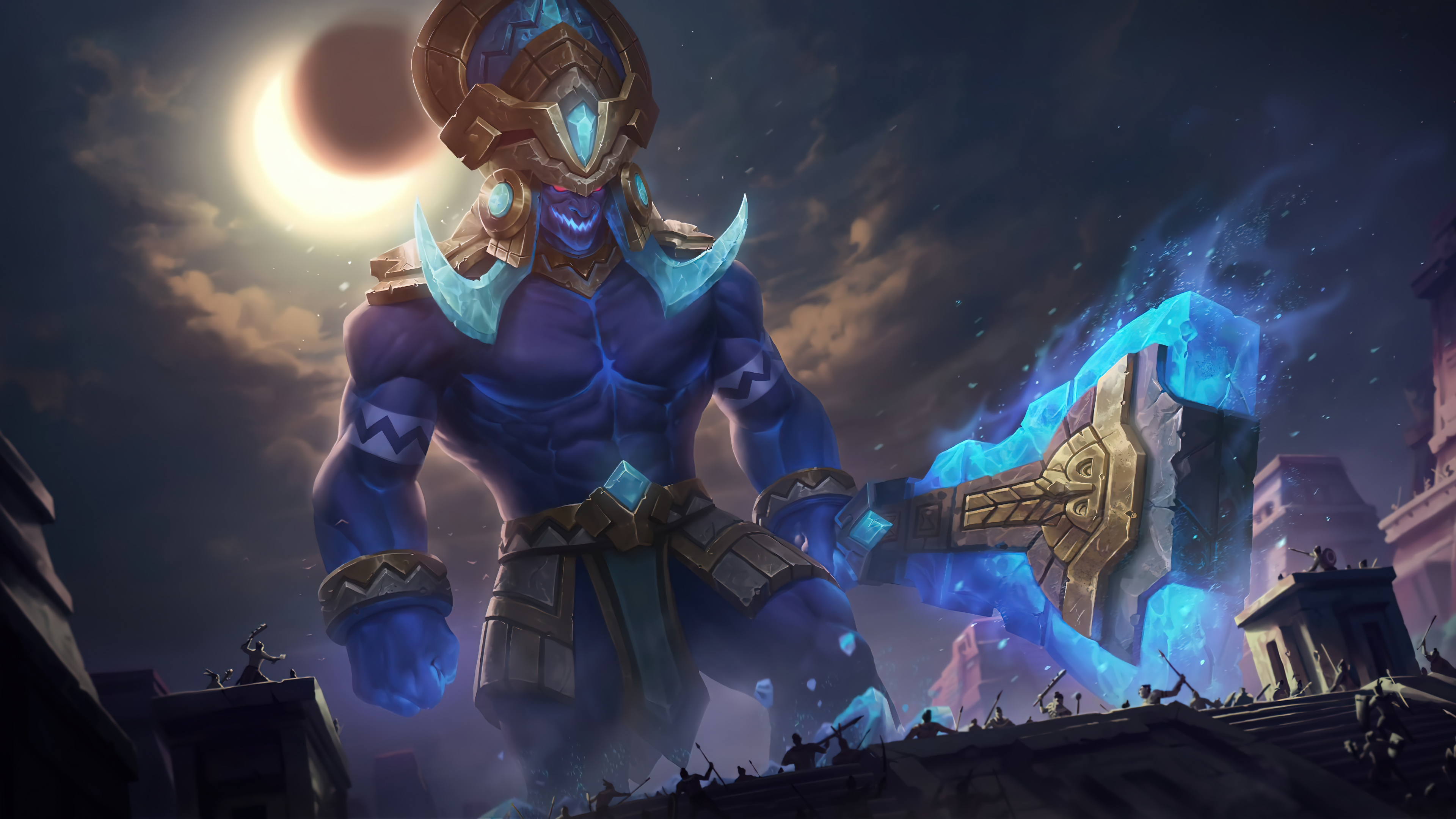 A striking 4K desktop wallpaper featuring the Worldbreaker Trundle skin from Legends of Runeterra.