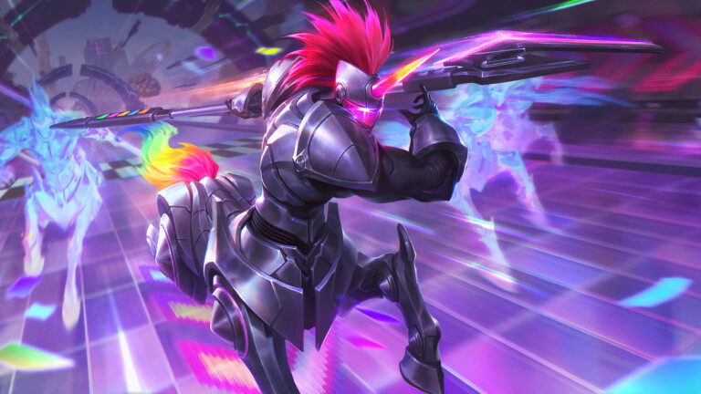 A captivating 4K wallpaper featuring the Battle Boss Hecarim skin from League of Legends: Runeterra. Hecarim, as the menacing boss, showcases his epic appearance and powerful abilities in this stunning artwork.