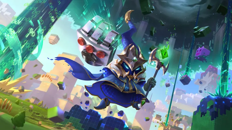 A mesmerizing 4K wallpaper featuring the Battle Boss Veigar skin from League of Legends. Veigar, the master of dark magic, takes on the role of a formidable boss in the Runeterra realm, surrounded by vibrant colors and fantastical elements.