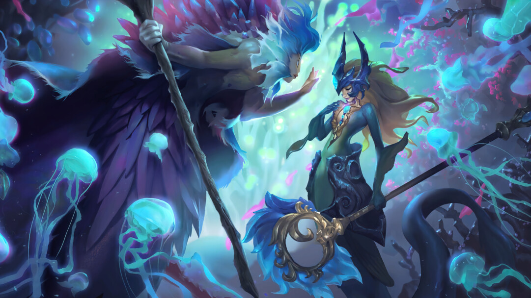 A mesmerizing 4k wallpaper featuring Bilgewater Nami, a stunning skin from the popular game League of Legends. Dive into the underwater fantasy with this captivating artwork, showcasing the water-themed character in all her glory.