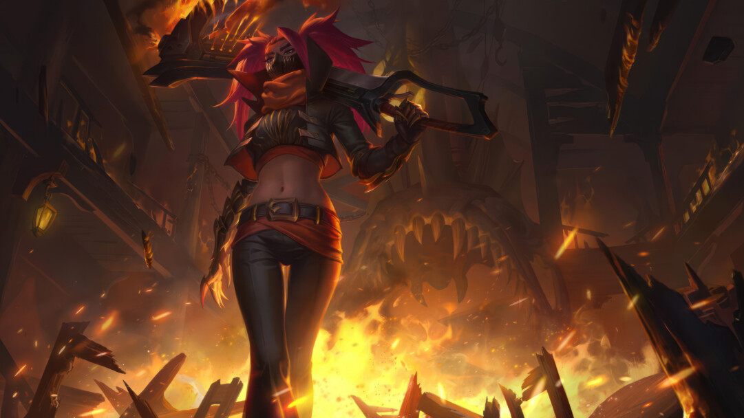 A captivating 4k wallpaper featuring Inferna, a prominent character from the popular video game Legends of Runeterra. Immerse yourself in the mesmerizing world of fantasy and gaming with this stunning digital art background.