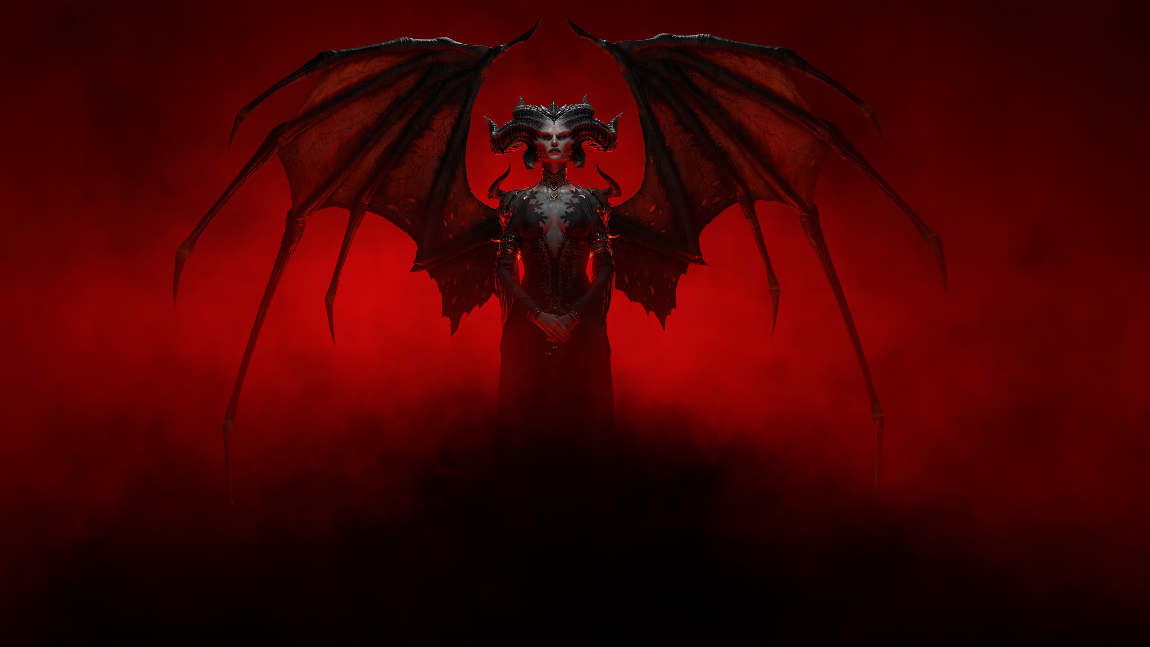 A captivating 4k wallpaper featuring Lilith, a powerful female character from the dark fantasy video game Diablo IV. Immerse yourself in the world of demons and gaming with this stunning depiction of Lilith.