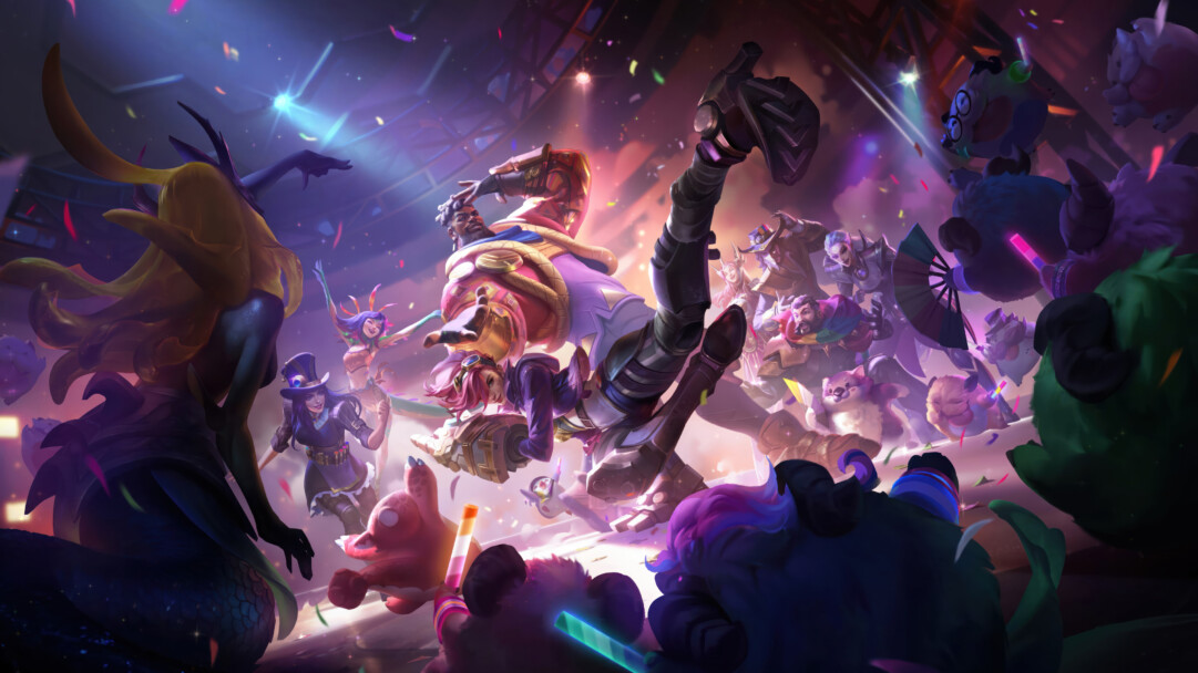 Explore the world of League of Legends with this captivating 4K wallpaper. Featuring the champions K'Sante, Vi, Caitlyn, Lillia, Graves, Diana, Twisted Fate, and Leona, this artwork showcases their unique abilities and distinct personalities in a stunning visual display.