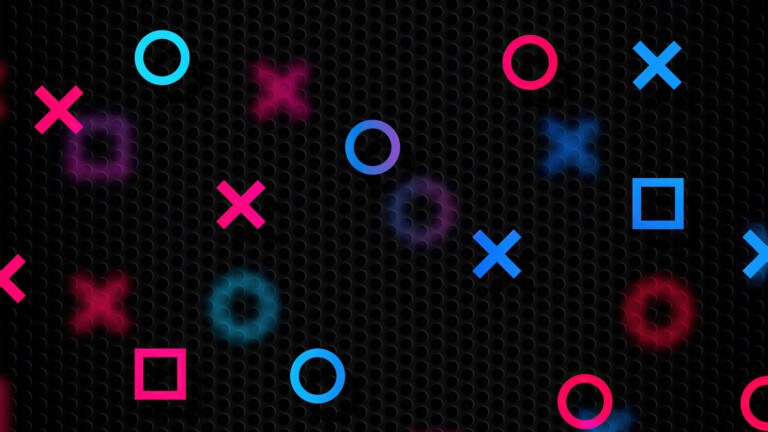 A vibrant 4K wallpaper featuring the iconic PlayStation buttons, creating a visually appealing background for gaming enthusiasts.