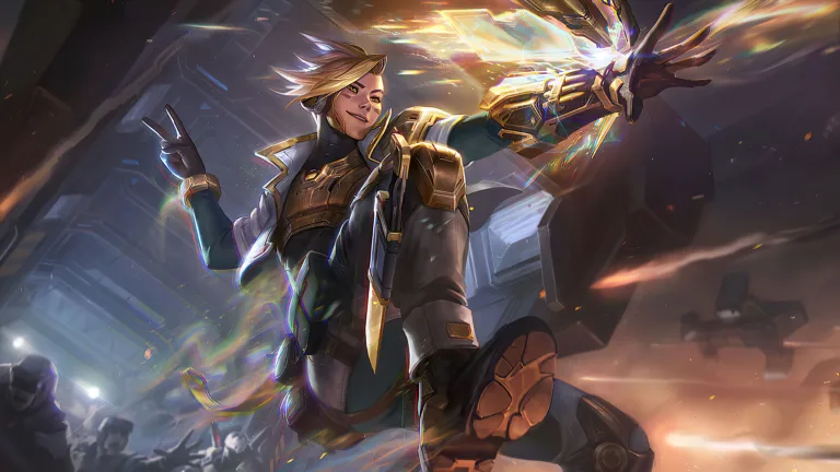 A high-resolution 4K wallpaper showcasing the Prestige Psyops Ezreal skin from League of Legends. Ezreal, the prodigious explorer, is depicted in his prestigious form, emanating a powerful aura of psychic energy.