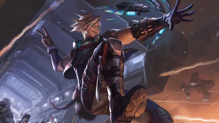 A captivating 4K wallpaper featuring the Psyops Ezreal skin from League of Legends. Ezreal, a master explorer, is depicted in his sleek and futuristic Psyops attire, ready to embark on epic adventures.