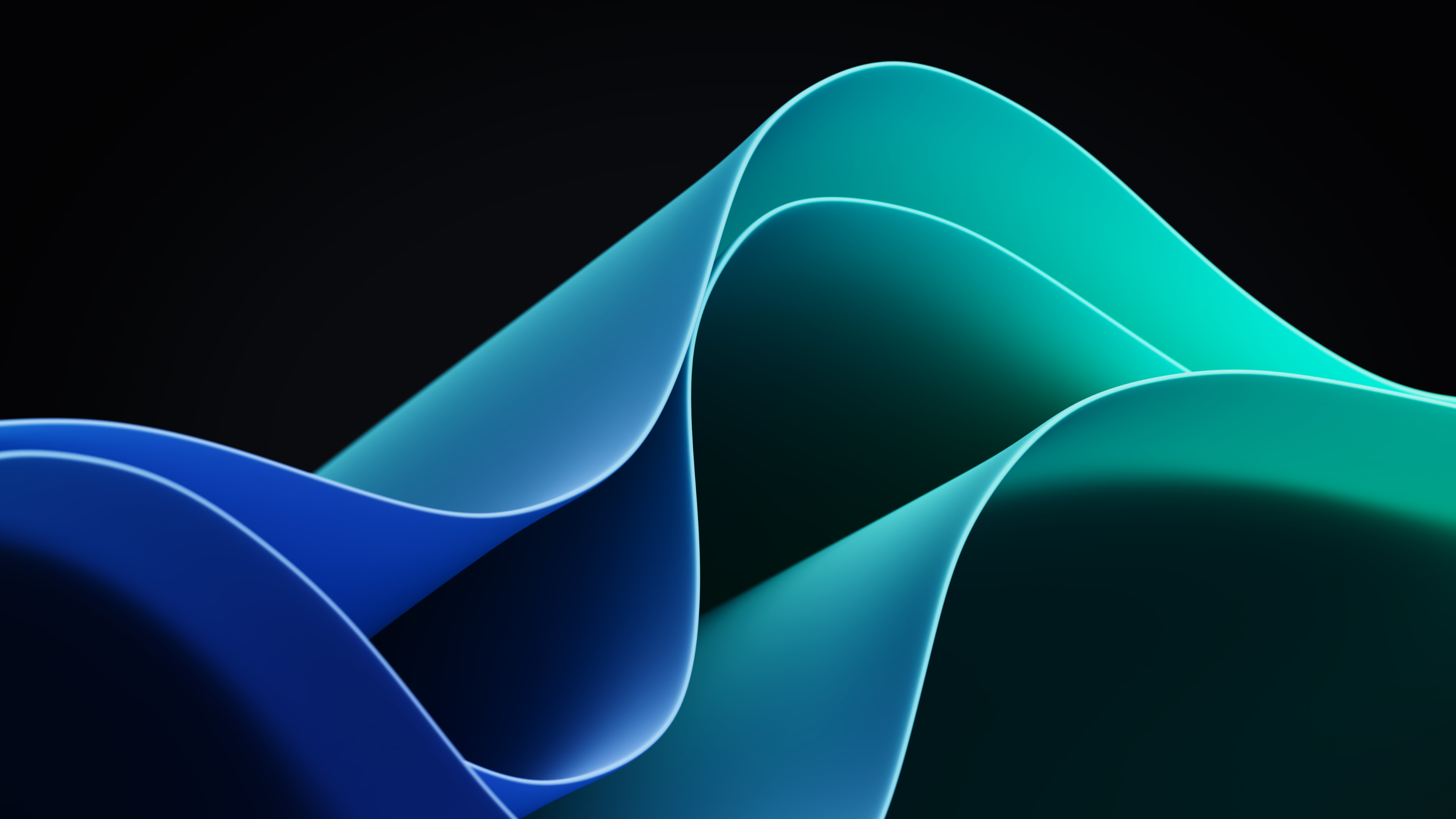 A visually captivating 4K wallpaper showcasing abstract waves in dark green, inspired by the aesthetic of Windows 11 operating system.