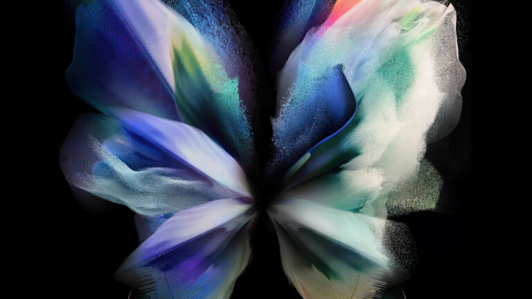 A captivating digital art of a butterfly designed specifically for the Samsung Galaxy Z Fold 3, creating a beautiful and vibrant wallpaper with a touch of nature-inspired aesthetics.
