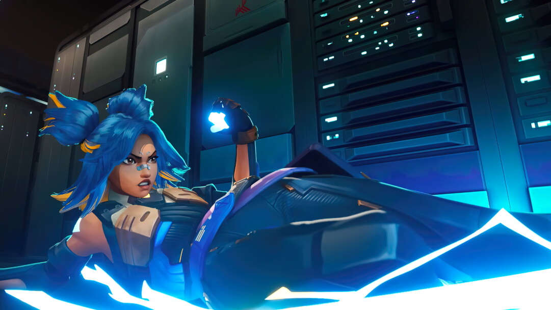 A vibrant and captivating 4K wallpaper showcasing Agent Neon from the popular game Valorant. The futuristic and electrifying design of Agent Neon adds a dynamic touch to your screen.