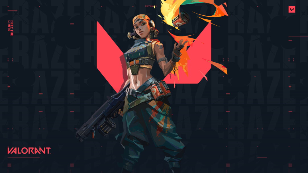 A captivating 4K wallpaper showcasing Agent Raze from the popular game Valorant. Raze, known for her explosive expertise, is depicted in this stunning artwork.