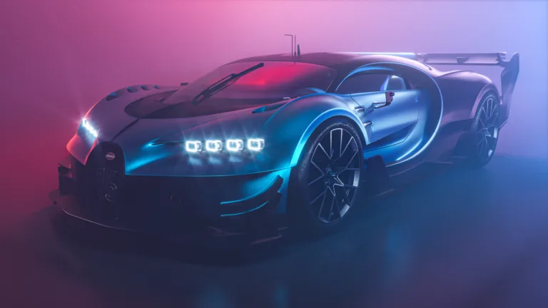 An impressive 4K wallpaper featuring the Bugatti Chiron Vision GT, a pinnacle of luxury and performance in the automotive world, perfect for car enthusiasts and connoisseurs of speed.