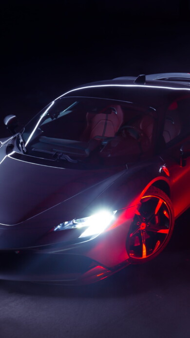A high-quality 4K wallpaper featuring the Ferrari SF90 Stradale, a remarkable hybrid supercar that combines performance and luxury in an unparalleled manner.