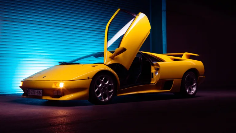 A high-quality 4K wallpaper featuring the iconic Lamborghini Diablo, a symbol of luxury and high performance in the automotive world, perfect for car enthusiasts and fans of supercars.