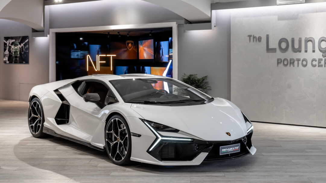 A breathtaking 4K wallpaper showcasing the Lamborghini Revuelto 2024, a stunning sports car that exudes luxury and high-performance. Perfectly crafted to adorn your screen with its striking design and power.