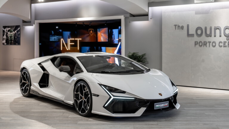 A breathtaking 4K wallpaper showcasing the Lamborghini Revuelto 2024, a stunning sports car that exudes luxury and high-performance. Perfectly crafted to adorn your screen with its striking design and power.