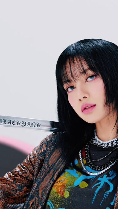 A high-quality 4K wallpaper capturing the charisma of Lisa from BLACKPINK, a talented K-pop idol and singer, perfect for fans of K-pop and captivating celebrity presence.
