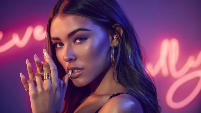 A high-quality 4K wallpaper featuring the artistic essence of Madison Beer, a talented singer and music artist, perfect for enthusiasts of both music and celebrity allure.
