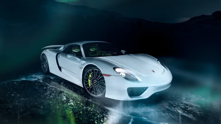 A high-quality 4K wallpaper featuring the iconic Porsche 918 Spyder, a remarkable hybrid supercar known for its outstanding performance and luxurious design, perfect for car enthusiasts and automotive lovers.