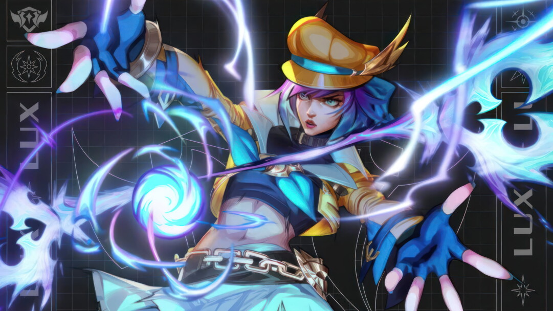 Immerse yourself in the mystical world of League of Legends with this stunning 4K wallpaper featuring the Soul Fighter Lux skin. Lux, the Lady of Luminosity, is depicted in an ethereal and enchanting form, radiating power and grace.