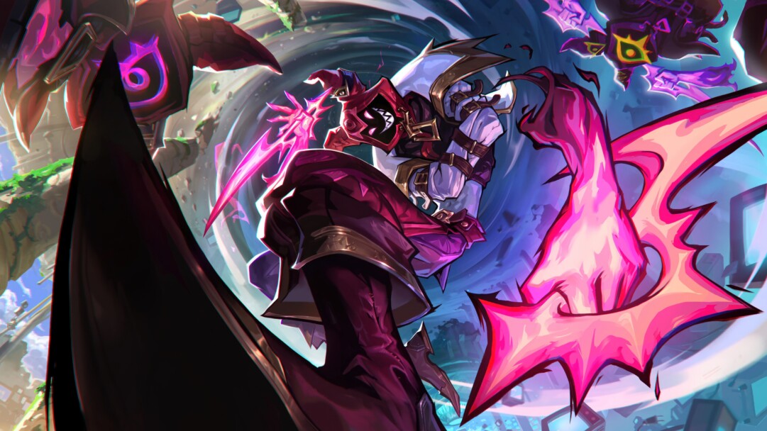 A stunning 4K wallpaper featuring the Soul Fighter Shaco Skin from League of Legends.