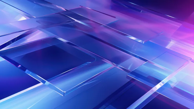 A mesmerizing 4K wallpaper created by AI, featuring transparent purple glass windows with a futuristic and abstract design, perfect for adding a touch of elegance to your desktop background.