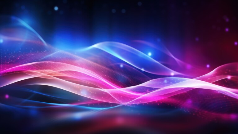 Immerse yourself in a futuristic world of artistic abstraction with this AI-generated 4K wallpaper, featuring captivating layers of pink and blue hues. This unique digital artwork represents a contemporary and imaginative approach to art, making it an ideal choice for those seeking a captivating and creative desktop background with a futuristic touch.