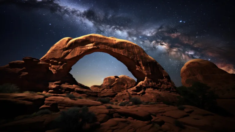 Immerse yourself in the breathtaking beauty of Arches National Park in Utah, USA, with this stunning 4K wallpaper. The iconic rock formations and red rocks create a captivating and scenic desert landscape. Perfect for travelers and those seeking a desktop background that captures the natural wonder and majestic beauty of this national park.