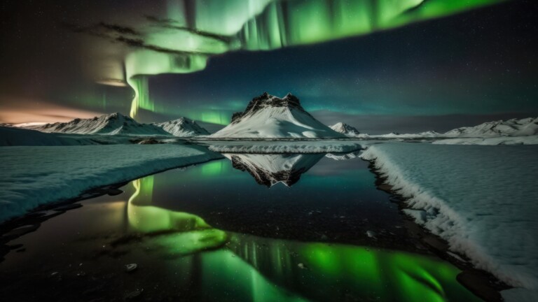 Witness the breathtaking beauty of the Aurora Borealis in stunning 4K resolution. These colorful lights dance across the celestial night sky, creating a serene and awe-inspiring natural phenomenon. Ideal for those who appreciate the wonders of the universe and a captivating view as a desktop background.