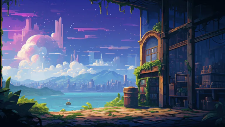 Dive into the whimsical world of AI-generated dreamy pixel art in mesmerizing 4K resolution. This unique wallpaper combines retro-style aesthetics with surreal fantasy, creating an atmospheric and imaginative landscape through digital artistry. Perfect for those who appreciate the allure of pixelated dreams as a captivating and creative desktop background.