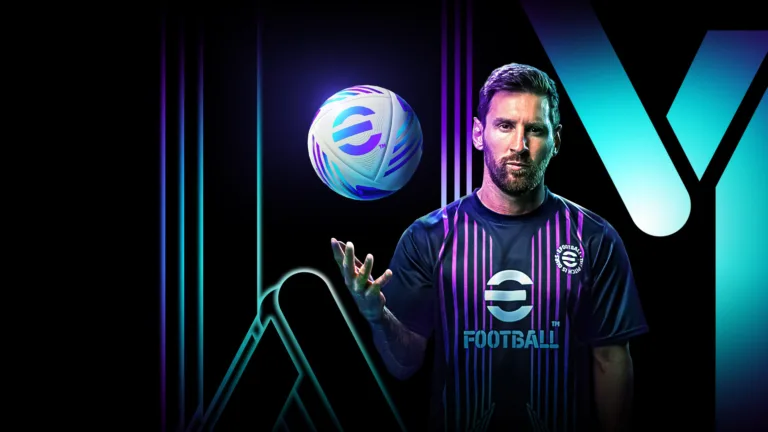An impressive 4K wallpaper featuring Lionel Messi, the football legend, in the eFootball 2024 game, showcasing his exceptional skills and talent. Ideal for desktop or mobile screens.