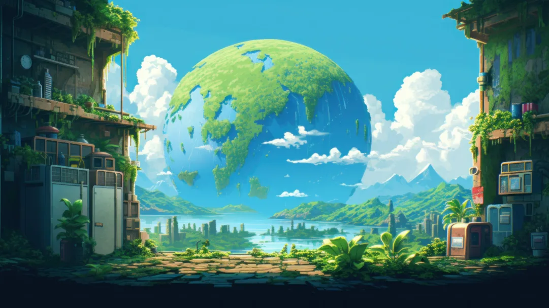 Explore a nostalgic journey through AI-generated pixel art with this mesmerizing 4K wallpaper, depicting the iconic planet Earth in a retro-style. This unique digital artwork offers a pixelated perspective of our world, evoking a sense of nostalgia and imaginative wonder. Ideal for those who appreciate the allure of pixelated Earth as a captivating desktop background.