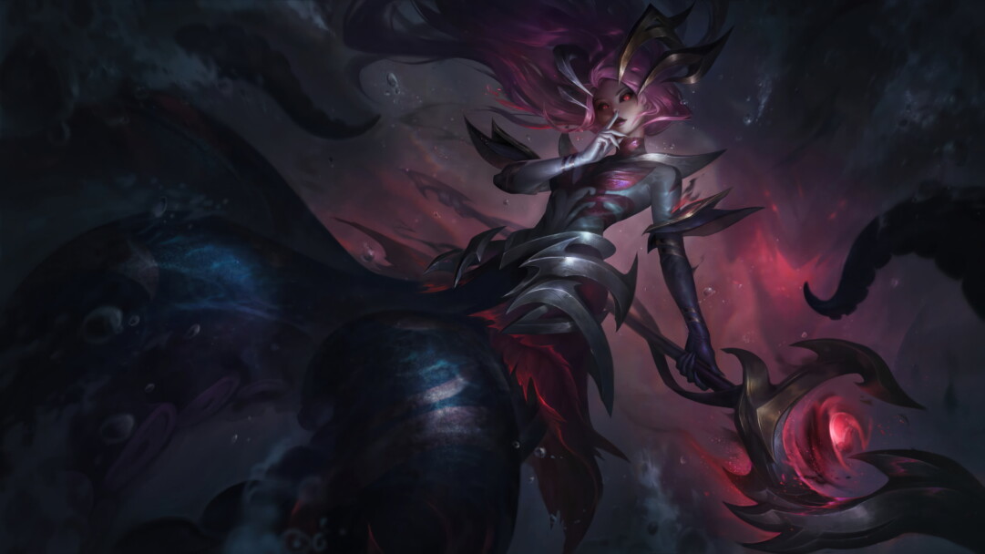 A captivating 4K wallpaper showcasing the mystical Coven Nami skin, featuring Nami, the Tidecaller, immersed in a magical aquatic world within the mesmerizing realm of League of Legends.