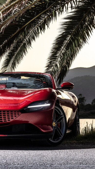 Experience the sleek and powerful Ferrari Roma Spider in this stunning 4K wallpaper. The high-resolution image showcases the luxurious design and the red-hot allure of this convertible sports car, perfect for your desktop or device background.