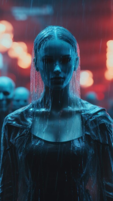 Dive into a unique fusion of Halloween and cyberpunk in this 4K wallpaper, brought to life through AI. An ideal choice for your high-resolution desktop background during the spooky holiday season.