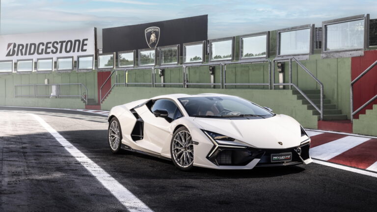 A captivating 4K wallpaper featuring the Lamborghini Revuelto super sports car. This high-resolution image showcases the luxury, design, and power of this Italian exotic automobile. Ideal for your desktop or device background.