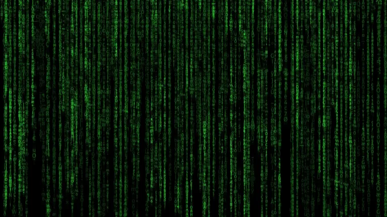 Immerse yourself in the futuristic world of the Matrix with this captivating 4K wallpaper. Featuring intricate code and cyberpunk aesthetics, this digital art piece is perfect for those seeking a desktop background that captures the essence of the Matrix program and technology.