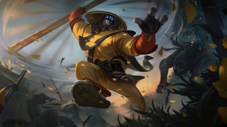 An exquisite 4K wallpaper showcasing the revamped Pax Jax skin, featuring Jax, the Grandmaster at Arms, in a stunning new look within the thrilling world of League of Legends.