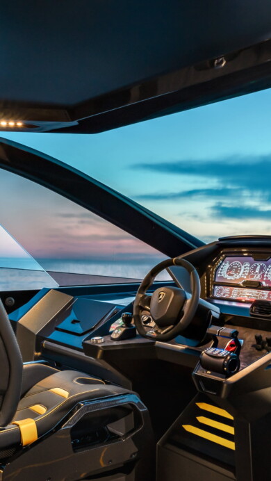 Immerse yourself in the opulent world of the Tecnomar for Lamborghini 63's interior with this stunning 4K wallpaper. This digital art piece captures the fusion of automotive excellence and marine luxury, making it ideal for enthusiasts and those seeking a desktop background that showcases opulence and innovative design in every detail.