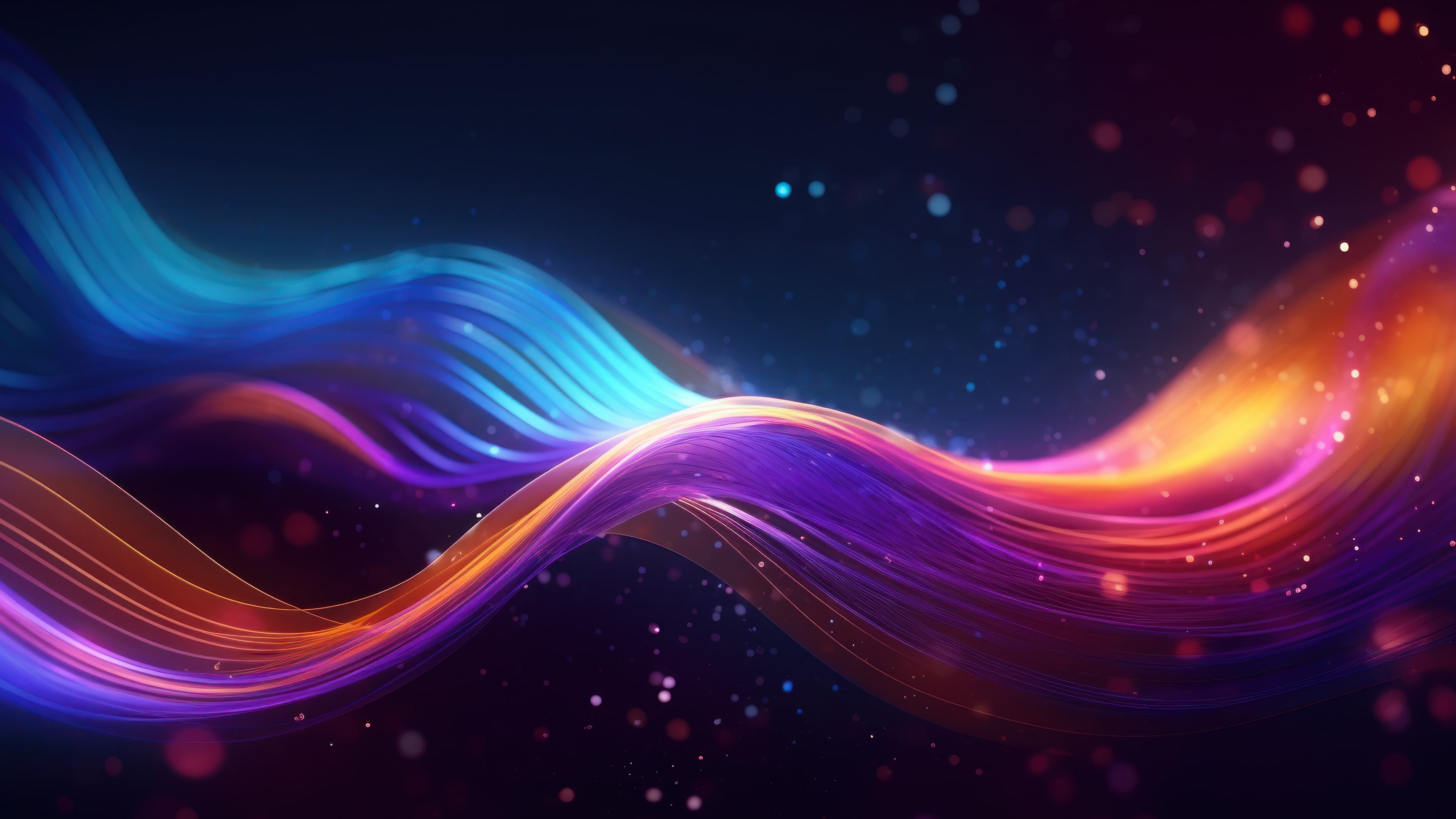 Abstract Neon Glowing Layers AI Generated 4K Wallpaper - Pixground