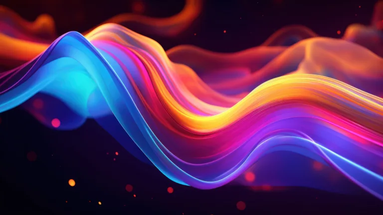 Immerse yourself in a visually captivating abstract world with this AI-generated 4K wallpaper featuring vibrant neon-colored layers. Perfect for high-resolution displays, it offers an artistic and dynamic digital art experience.