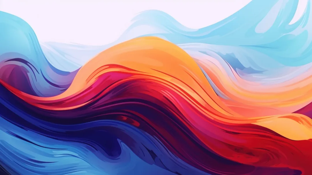 A vivid 4K wallpaper featuring an AI-generated abstract illustration. The artwork showcases a dynamic splash of orange and blue waves, providing a modern and vibrant visual experience for your desktop or mobile background.