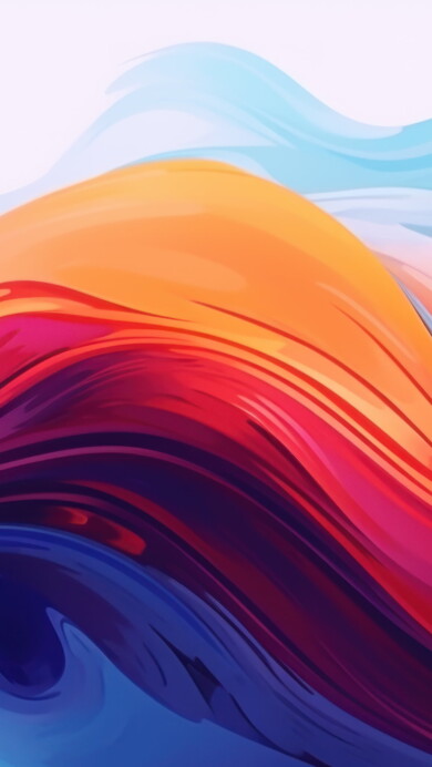 A vivid 4K wallpaper featuring an AI-generated abstract illustration. The artwork showcases a dynamic splash of orange and blue waves, providing a modern and vibrant visual experience for your desktop or mobile background.