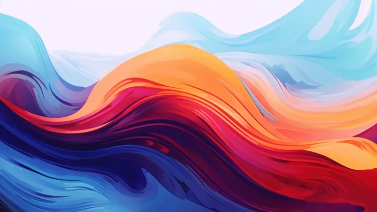 A vivid 4K wallpaper featuring an AI-generated abstract illustration. The artwork showcases a dynamic splash of orange and blue waves, providing a modern and vibrant visual experience for your desktop or mobile background.